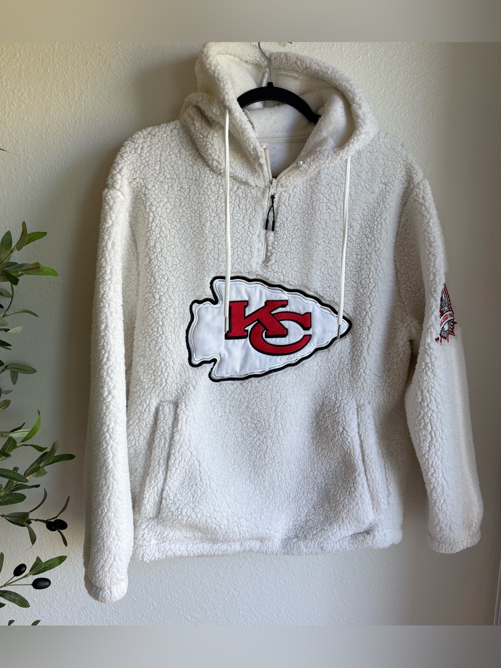 Kansas City Chiefs Quarter-Zip Sherpa Hoodie - Unisex XS